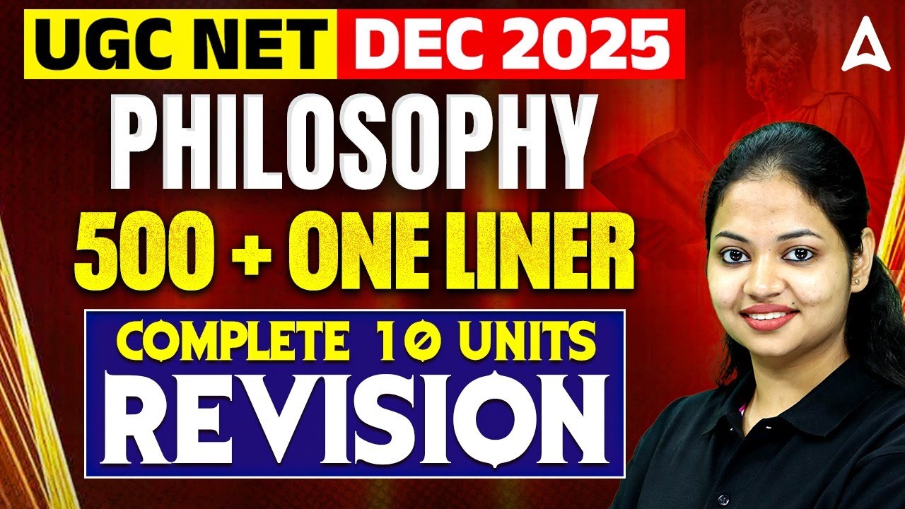 UGC NET Philosophy | UGC NET Philosophy One Liner 500 Questions By Tejasvi Mam