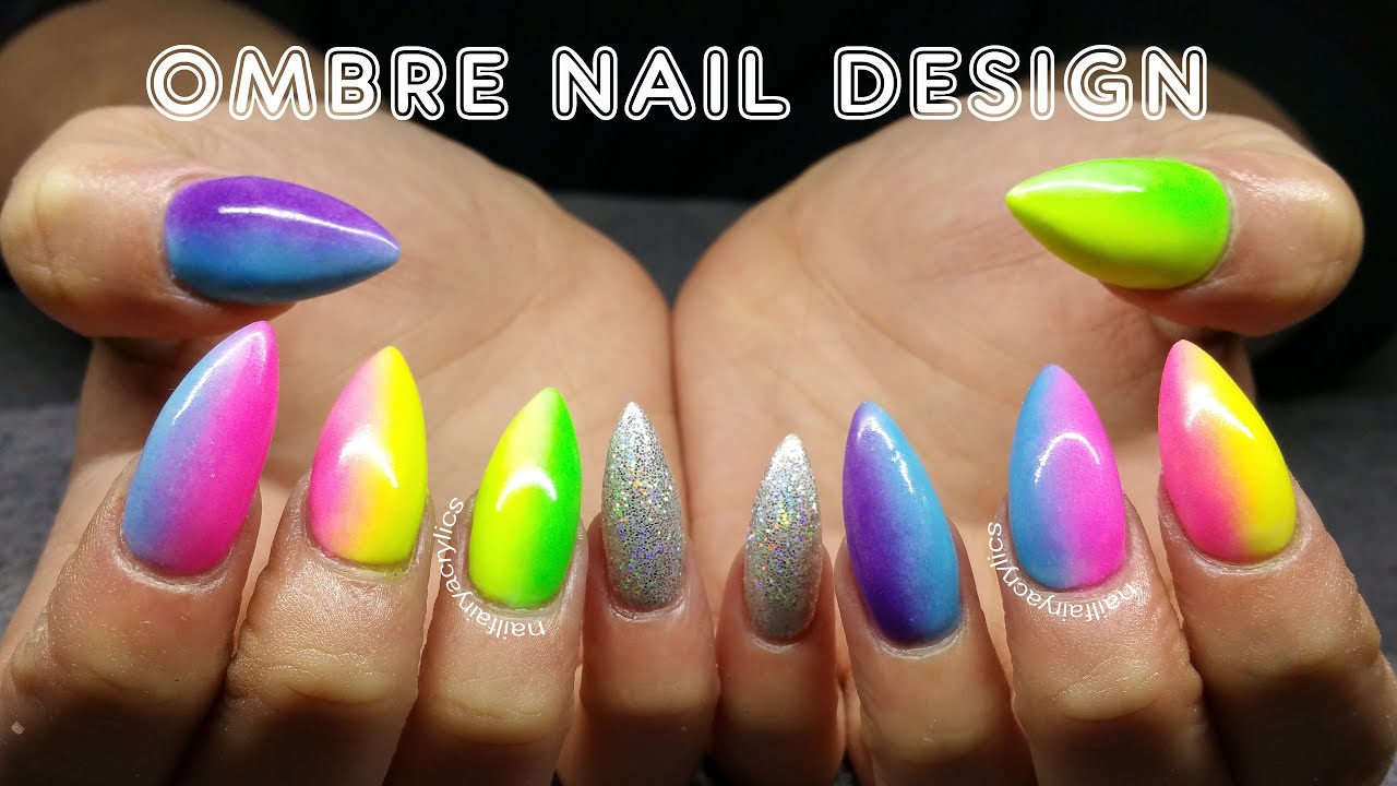 Ombre Acrylics Nail design | Gay pride | summer nail design