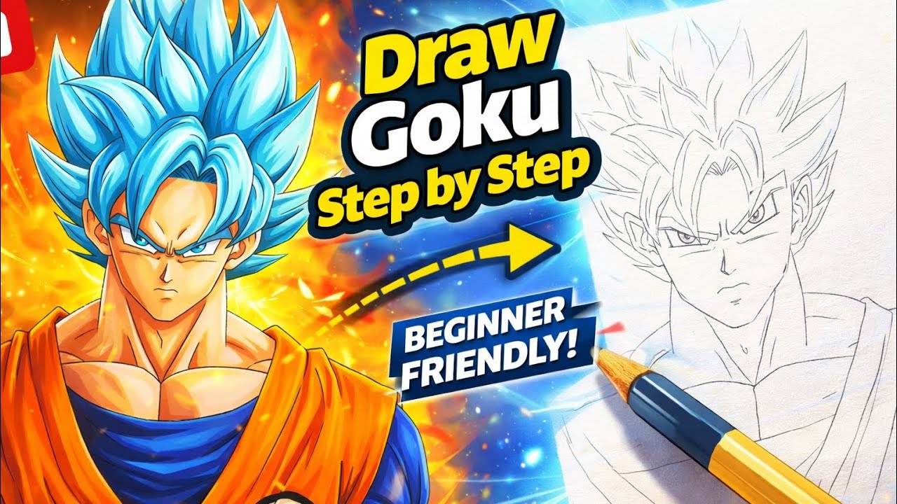 How to draw Goku step by step 🪜