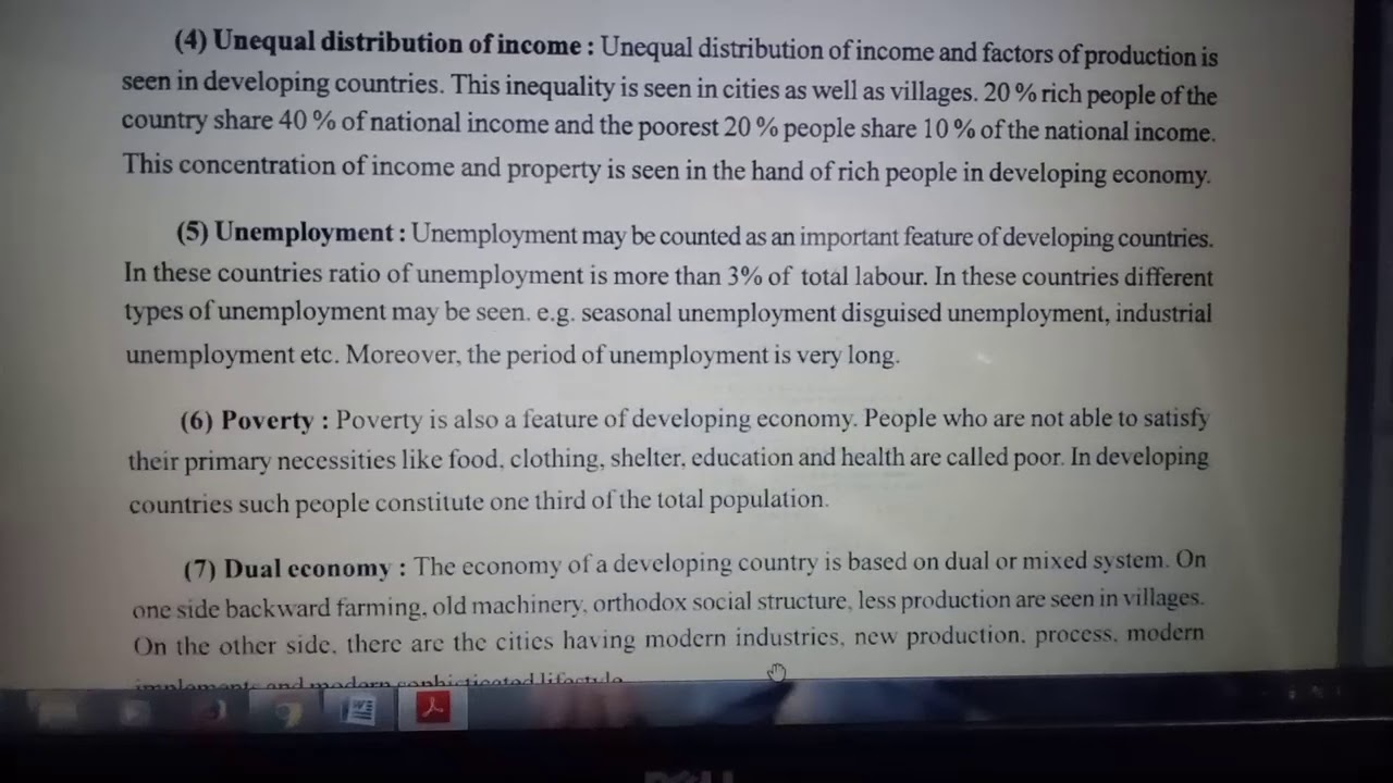 Features of Developing Economic