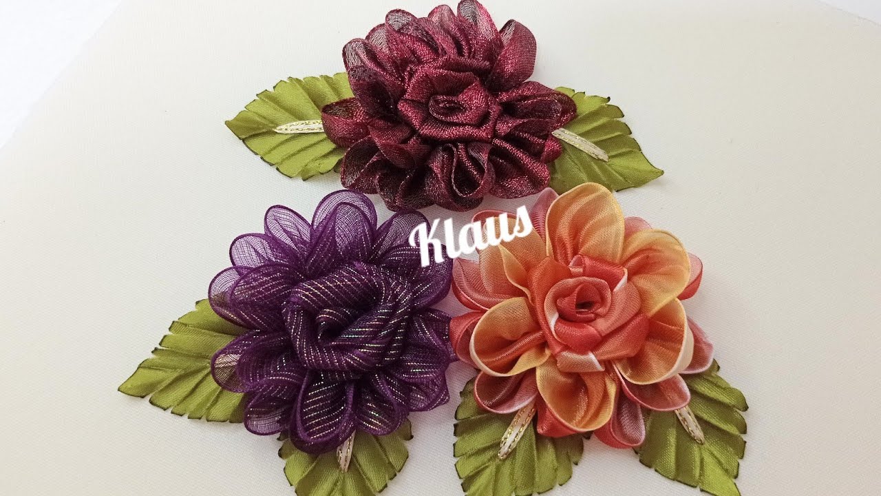 # 242 ROSA DE ORGANZA (DIY FABRIC  FLOWERS / HOW TO MAKE FLOWERS / RIBBON FLOWERS)