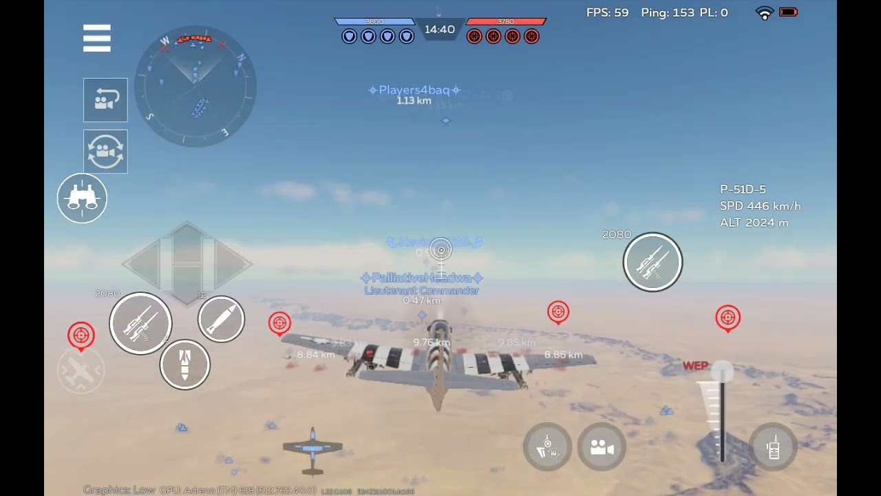 P-40F-10, P-47D-27, P-51D-5, P-61C-1 air battle gameplay #WTM 2 games