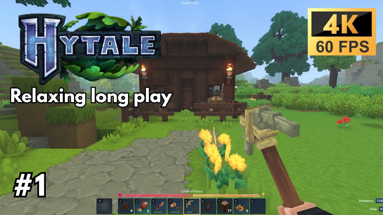 Hytale Gameplay Walkthrough | Cozy Exploration (No Commentary) 4K 60FPS