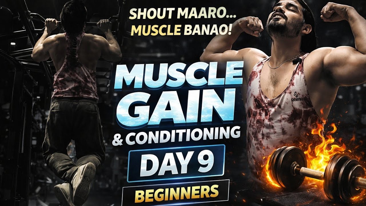 Beginner Full Body Workout | Day 9 Muscle Gain & Conditioning 💪