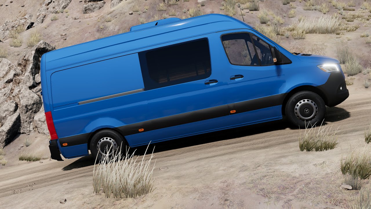 BeamNG Drive - Mercedes Sprinter Van Transporting Wood Planks