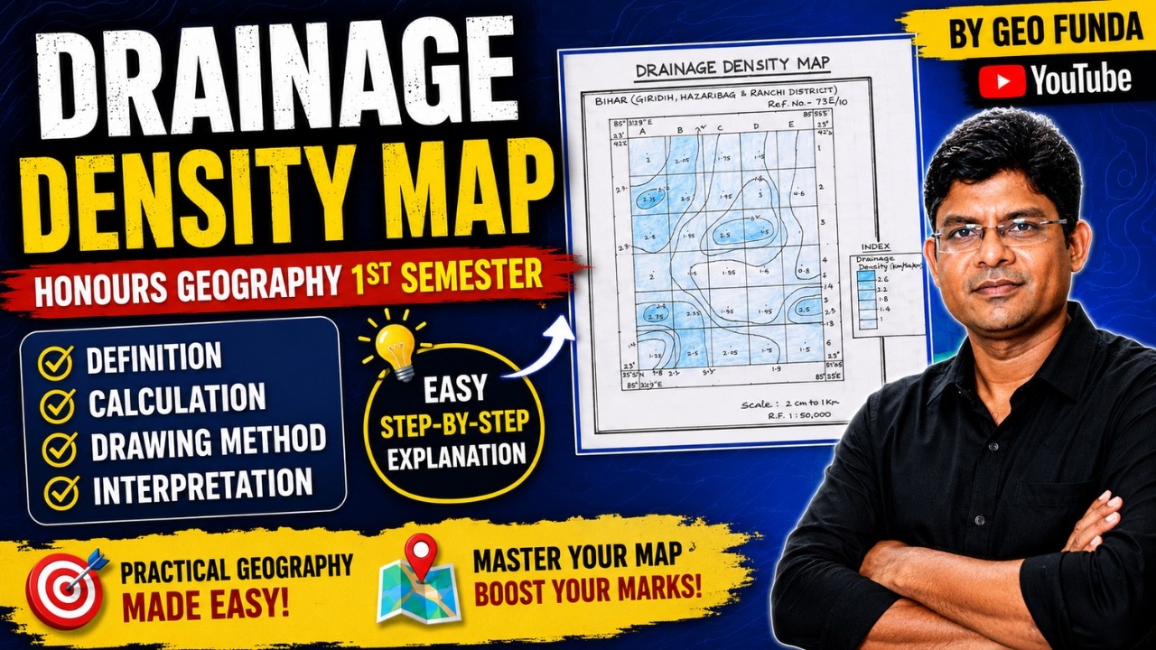 Drainage Density Map ll Toposheet Map ll 1st Semester ll Honours Geography ll By Geo Funda
