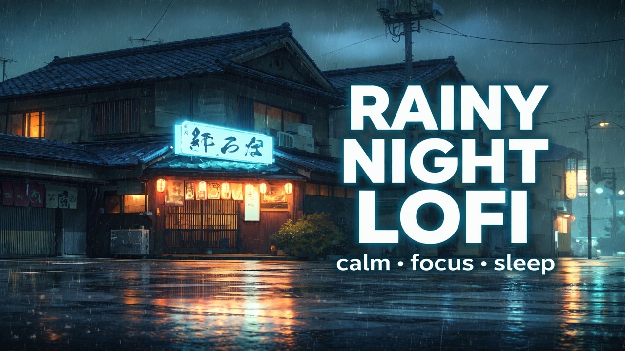 Rainy Night Lofi 🌧️ Calm Beats to Relax, Study & Sleep