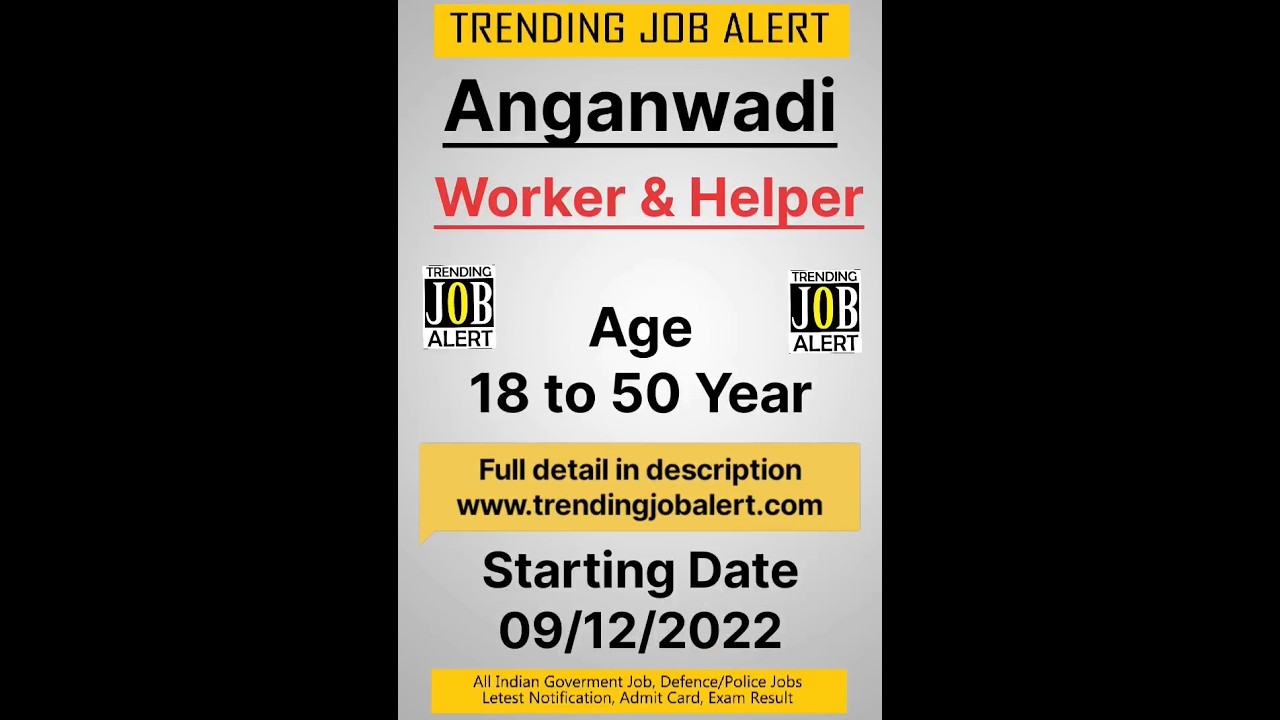 ICDS Anganwadi Recruitment 2022 || #trending #job #shorts