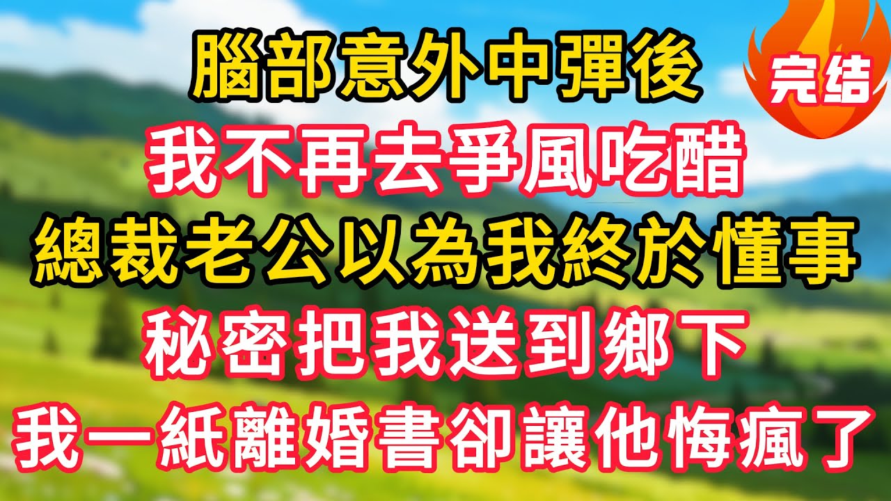 腦部意外中彈後，我不再去爭風吃醋，總裁老公以為我終於懂事，秘密把我送到鄉下，我一紙離婚書卻讓他悔瘋！#生活經驗#情感故事#故事#小說#情感#婚姻#深夜淺讀 深夜淺讀#說故事