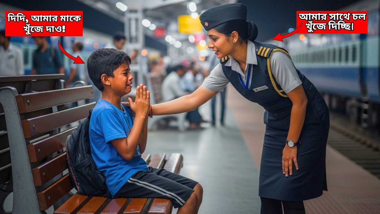 রেলস্টেশনের ভিড়ে হারানো এক ছেলে বেঞ্চে বসে কাঁদছিল… টিটি যা করলেন, তা কেউ কল্পনাও করেনি।