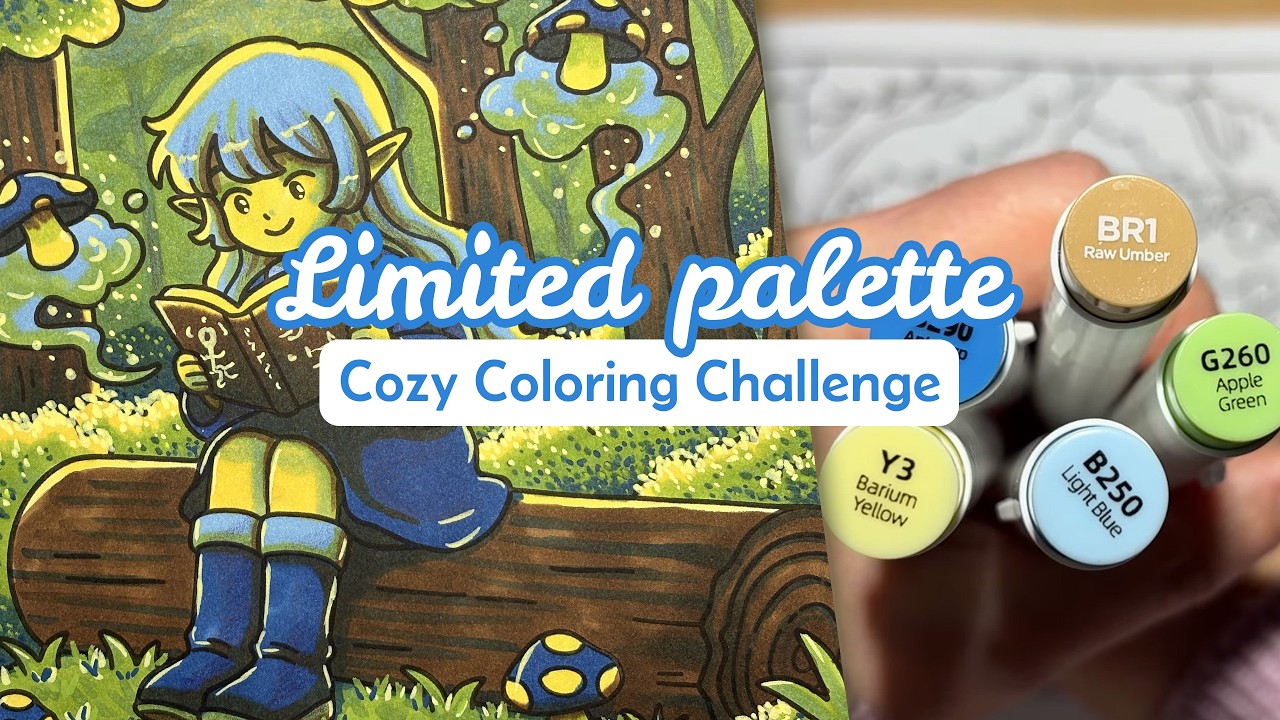 Limited Palette Challenge - Cozy & Fantasy Coloring | Whimsical Talesvideo