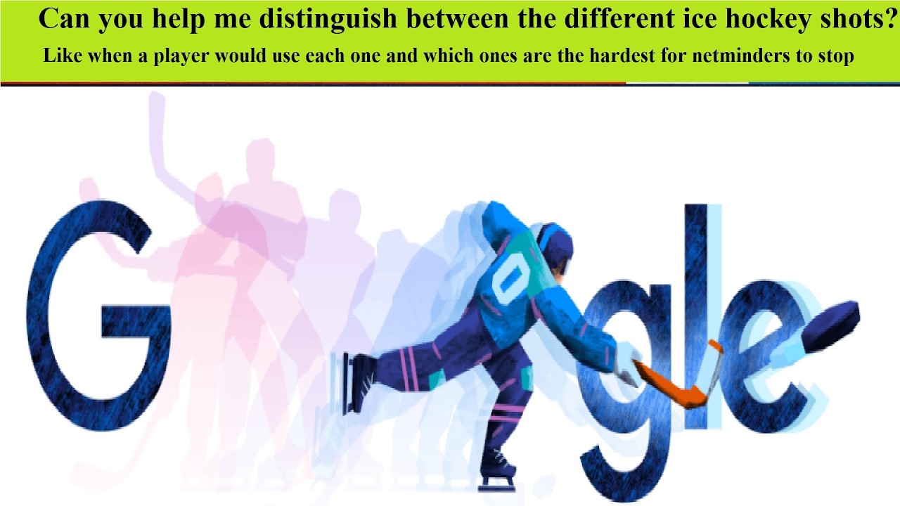 Can you help me distinguish between the different ice hockey shots? Like when a player would use