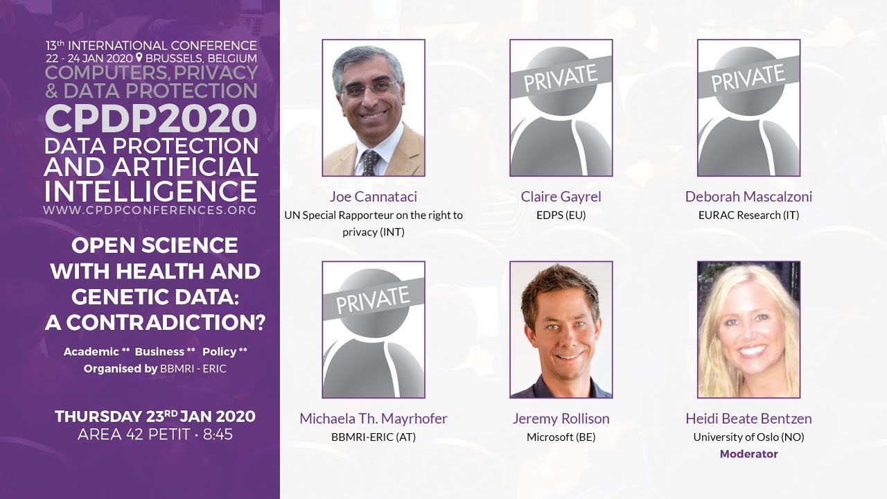 CPDP 2020: Open Science with Health and Genetic Data: A Contradiction?