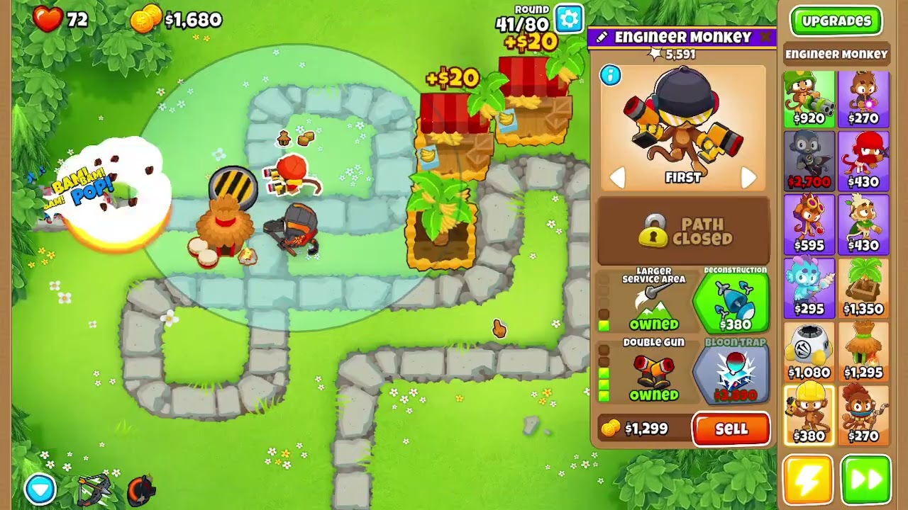 Bloons TD6 Unedited Walkthrough - Monkey Meadow Double HP MOAB
