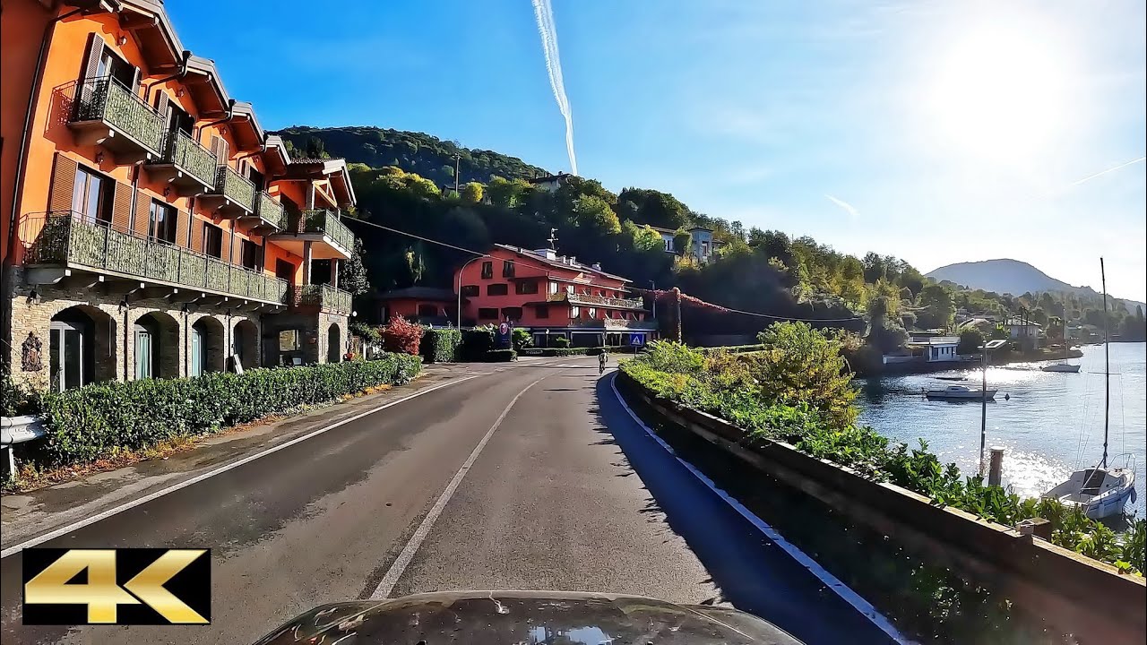 Autofahrt am Ortasee entlang - von Omegna nach Orta San Giulio | Piemont, Italien