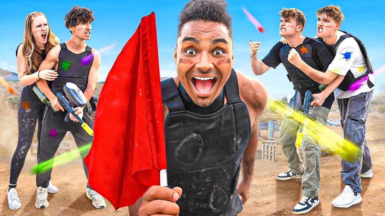 CAPTURE THE FLAG in XXL Paintball Arena 🚩 (ft. HeyMoritz, Theresa, Lewin, Alex, Johannes)