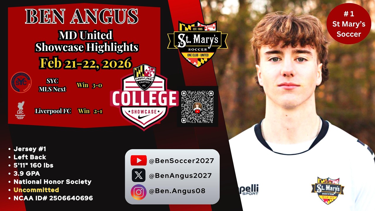 MD United Showcase Highlights - Ben Angus | 2027 Defender