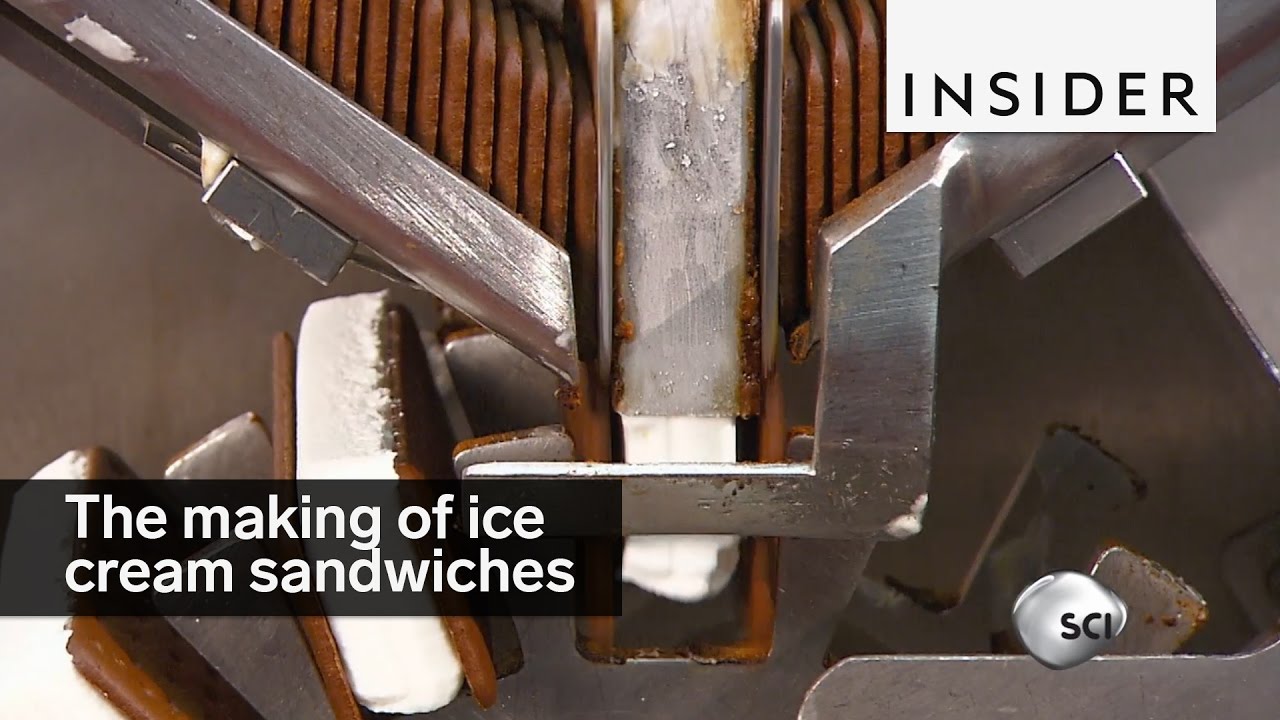 The process of making ice cream sandwiches is glorious