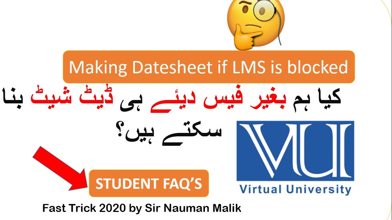 If VULMS is blocked Can we make datesheet | LMS block problem | datesheet on VULMS | watch Now |