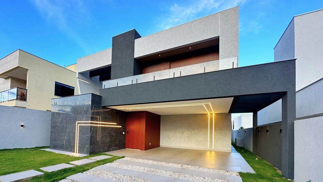 Casa CONTEMPORÂNEA 4 SUÍTES c/ PISCINA e ACADEMIA PARTICULAR no Cond. Alto da Boa Vista, BRASÍLIA/DF