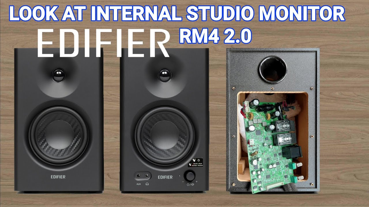 Look at inside internal studio monitor speaker Edifier MR4 2.0