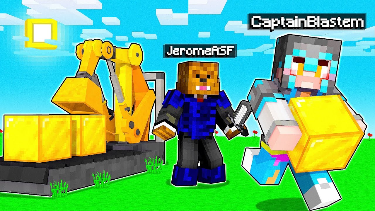 Stealing EVERYTHING From My Friends In Minecraft Gold Rush (OP ARMOR)