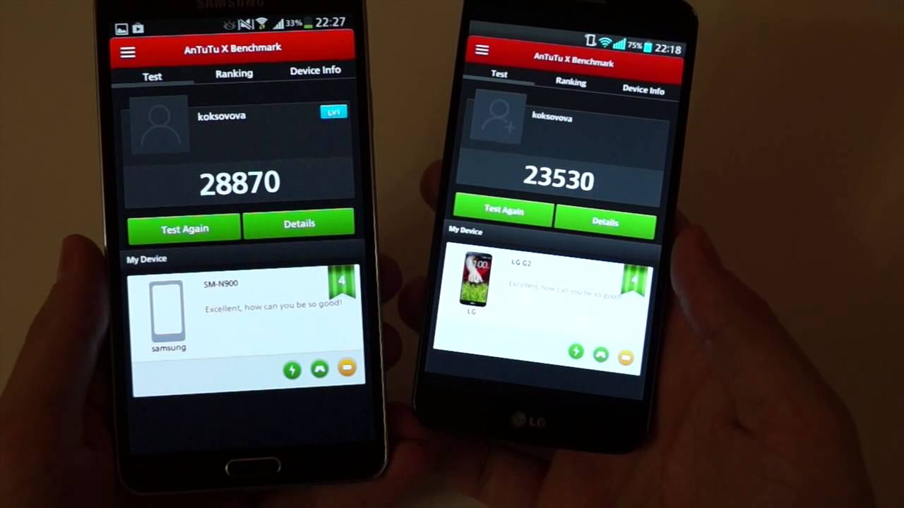 LG G2 vs Galaxy Note 3