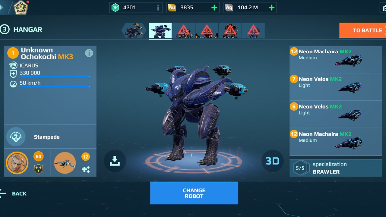 Ochokochi Machaira | it last half match | War Robots Gameplay 