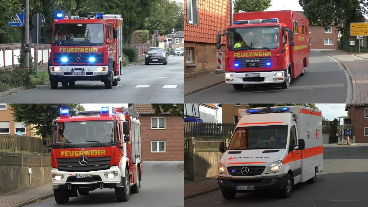 [Explosion in Klinikum] Einsatzfahrten Feuerwehr und Rettungsdienst zur Großübung in Liebenburg