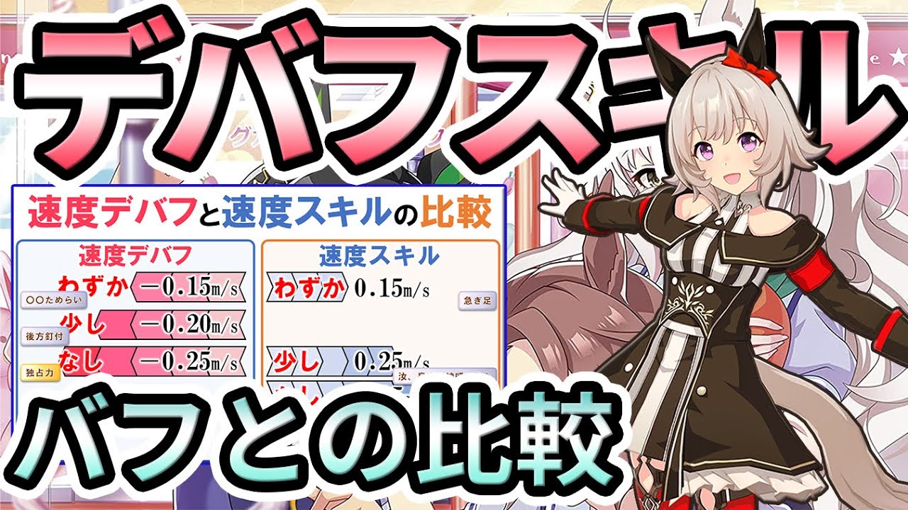 【ウマ娘】金スキルは効率が悪い　デバフスキル　バフとの比較【一口解説】