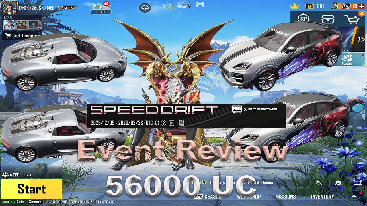 SPEEDDRIFT [ PUBG MOBILE X PORSCHE ] CAR Event REVIEW