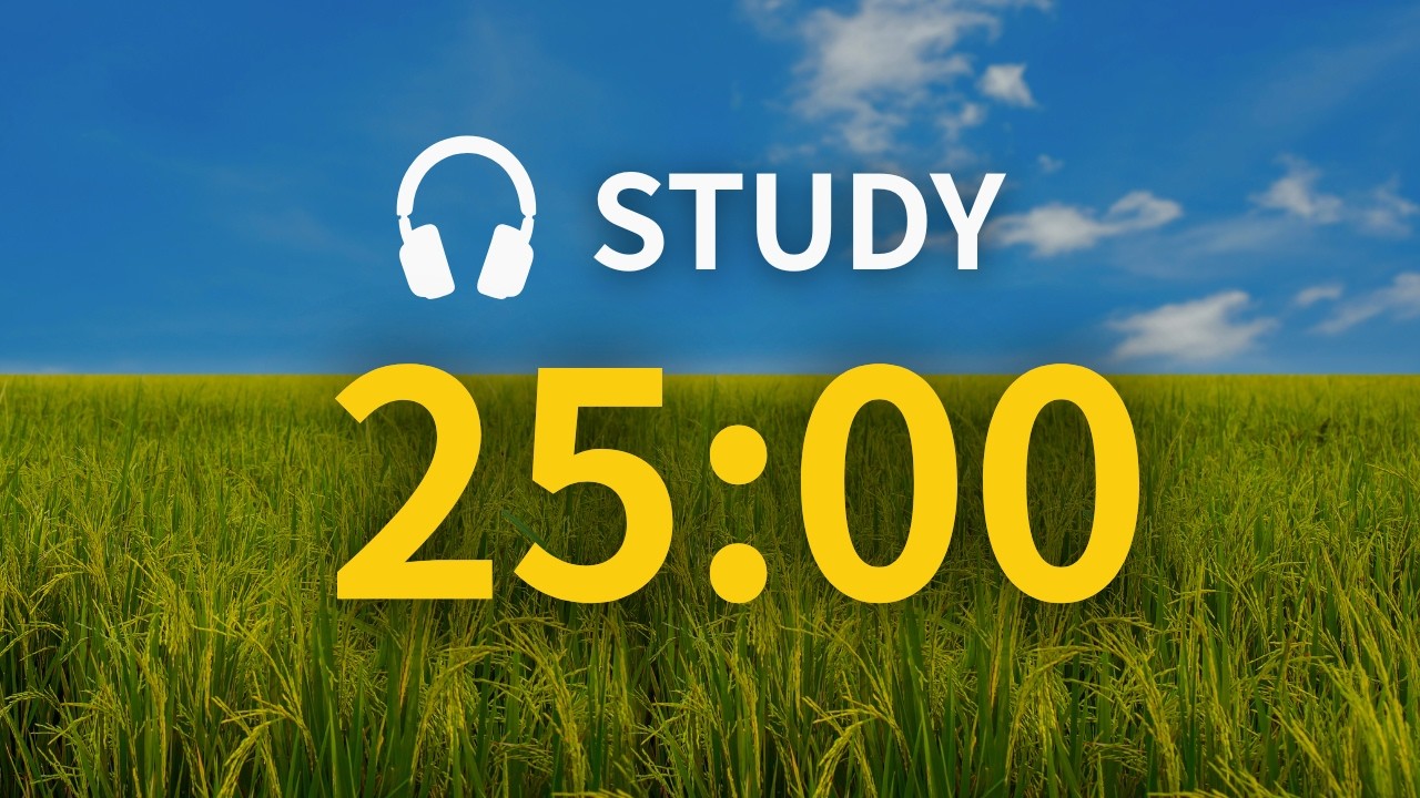 25 Minute Pomodoro Timer | Study With Me | Jazz pop, No Talk | Black Screen