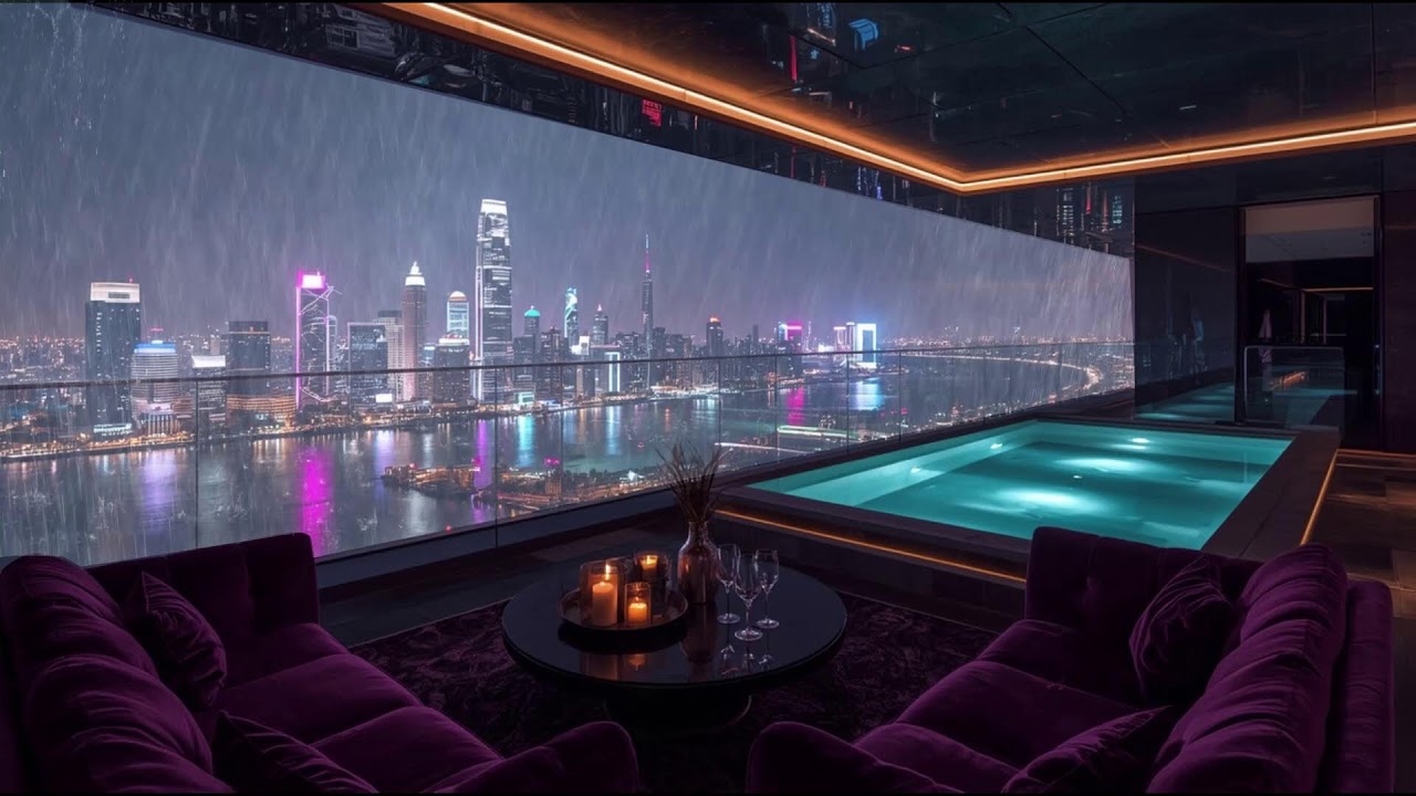 Rainy Night in a Luxury Penthouse 🌧️ | Lofi Beats to Chill & Relax