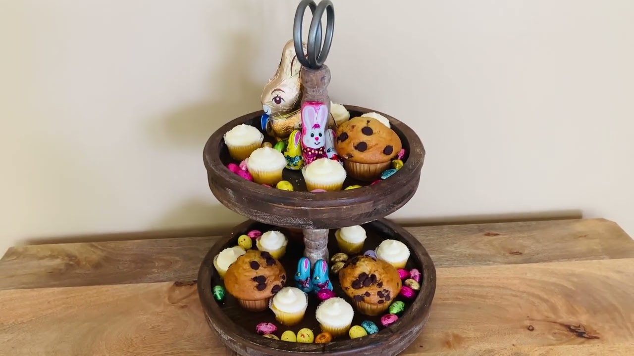 #shorts 2 Tiered Tray Stand - Two Tier Tray Wood Farmhouse, Rustic, Vintage Decor. Table Kitchen.mov