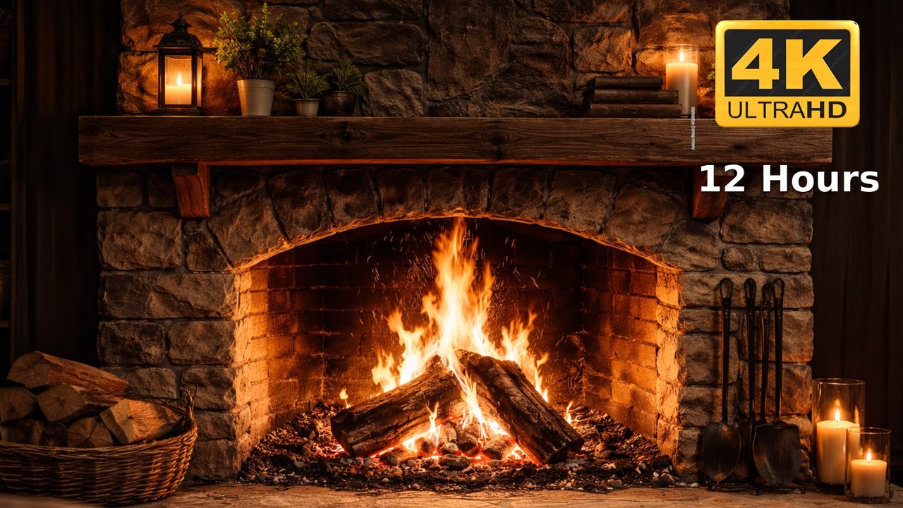 🔥 Wonderful 4K Fireplace 🔥 Crackling Fire Sounds & Burning Logs | Relaxing Fireplace Ambience