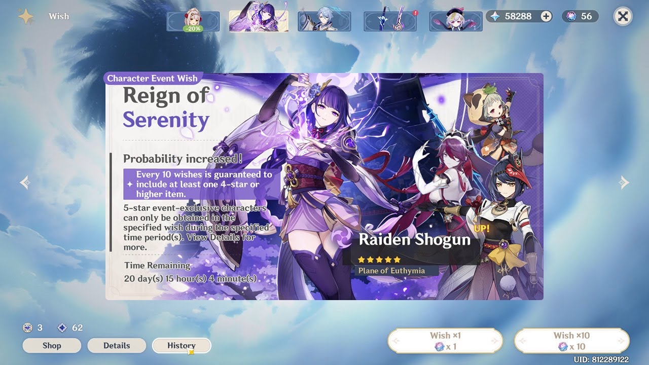 300+pulls for C2 Raiden+Engulfing Lightning
