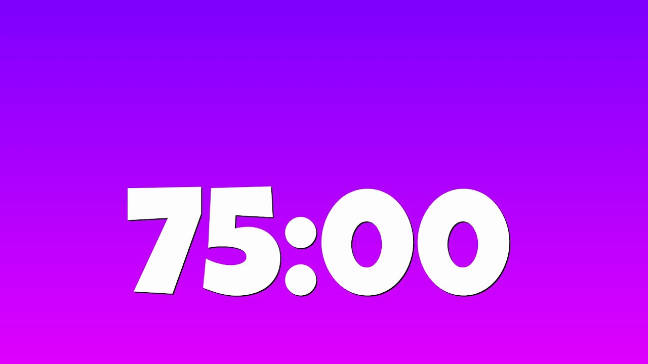 75 Minute Study Timer | Purple Gradient, Low Distraction