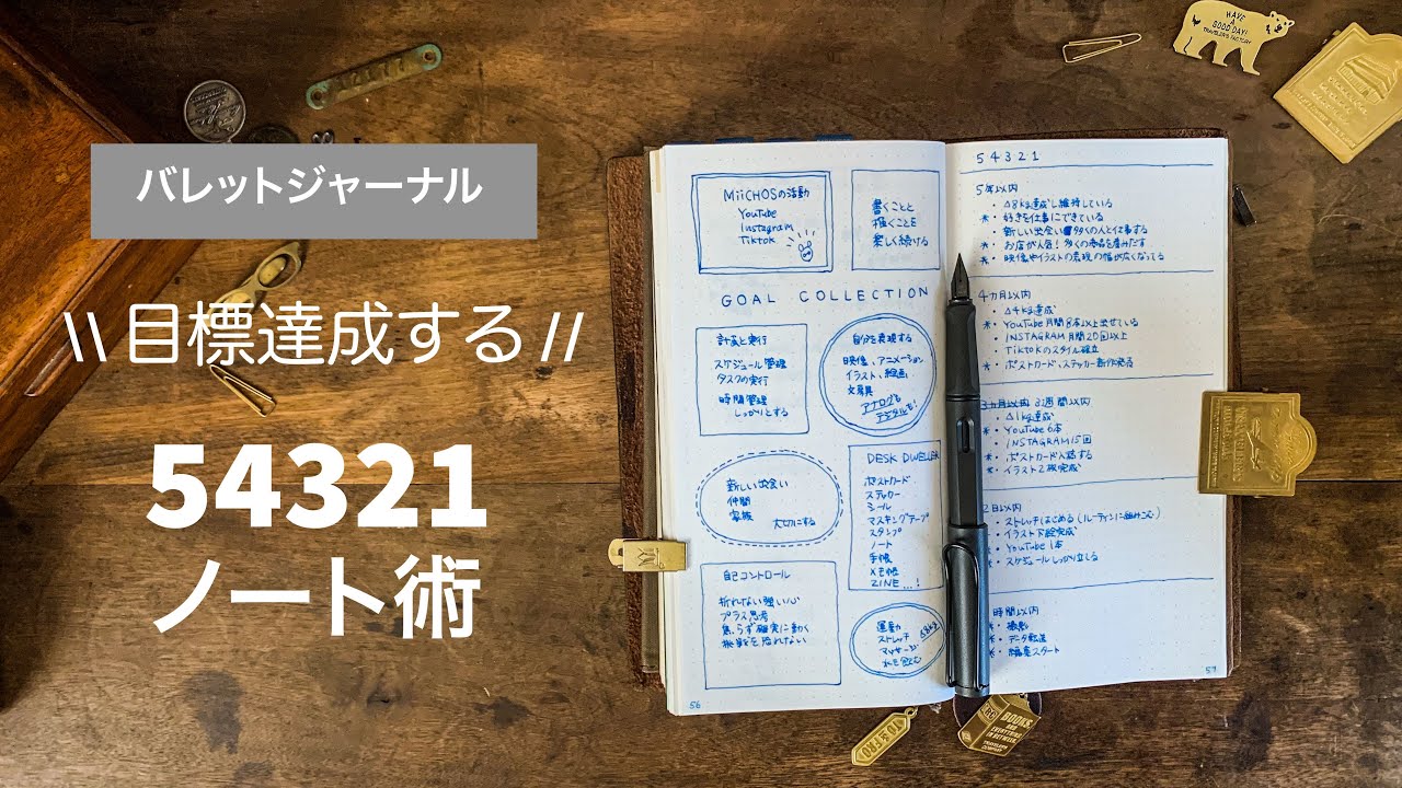 【手帳術】目標を達成する54321ノートの書き方【バレットジャーナル 】