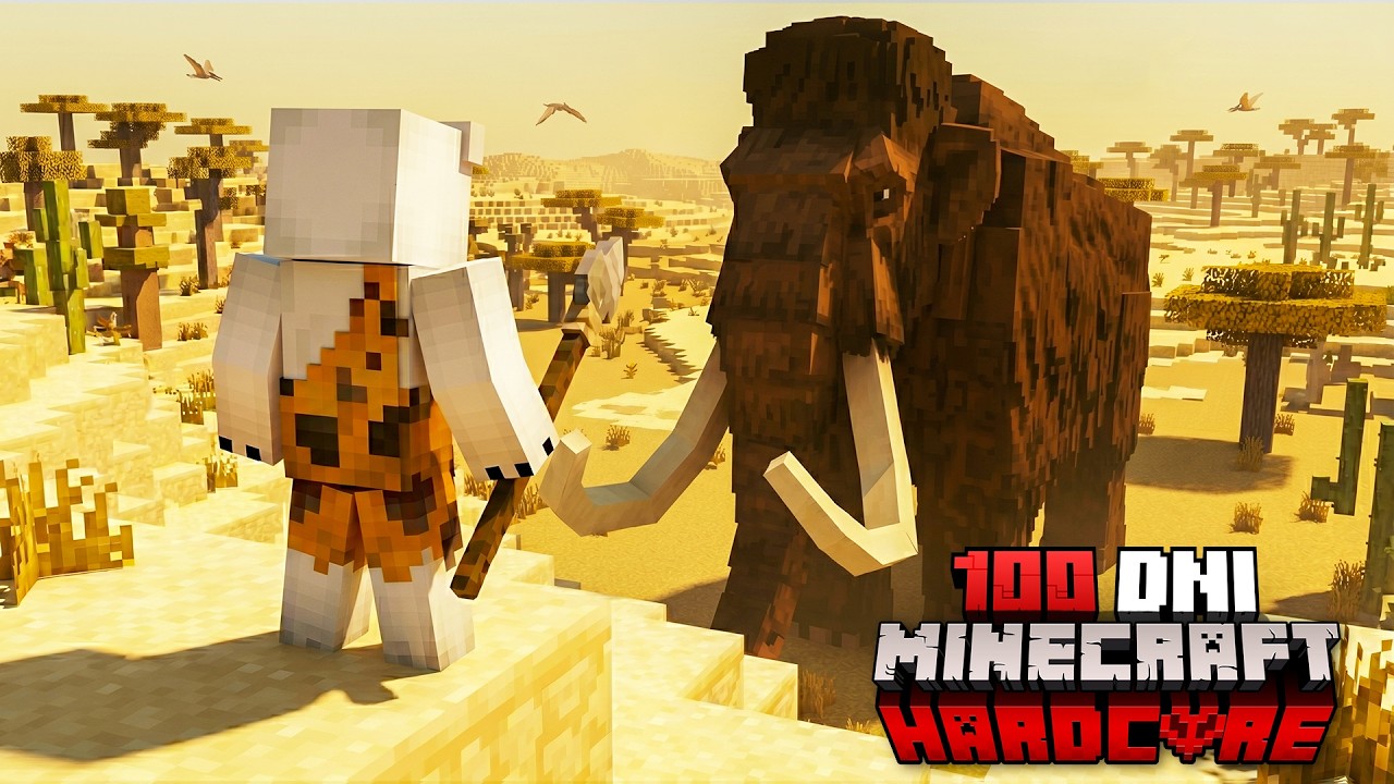 100 DNI W PRYMITYWNYM ŚWIECIE W MINECRAFT!