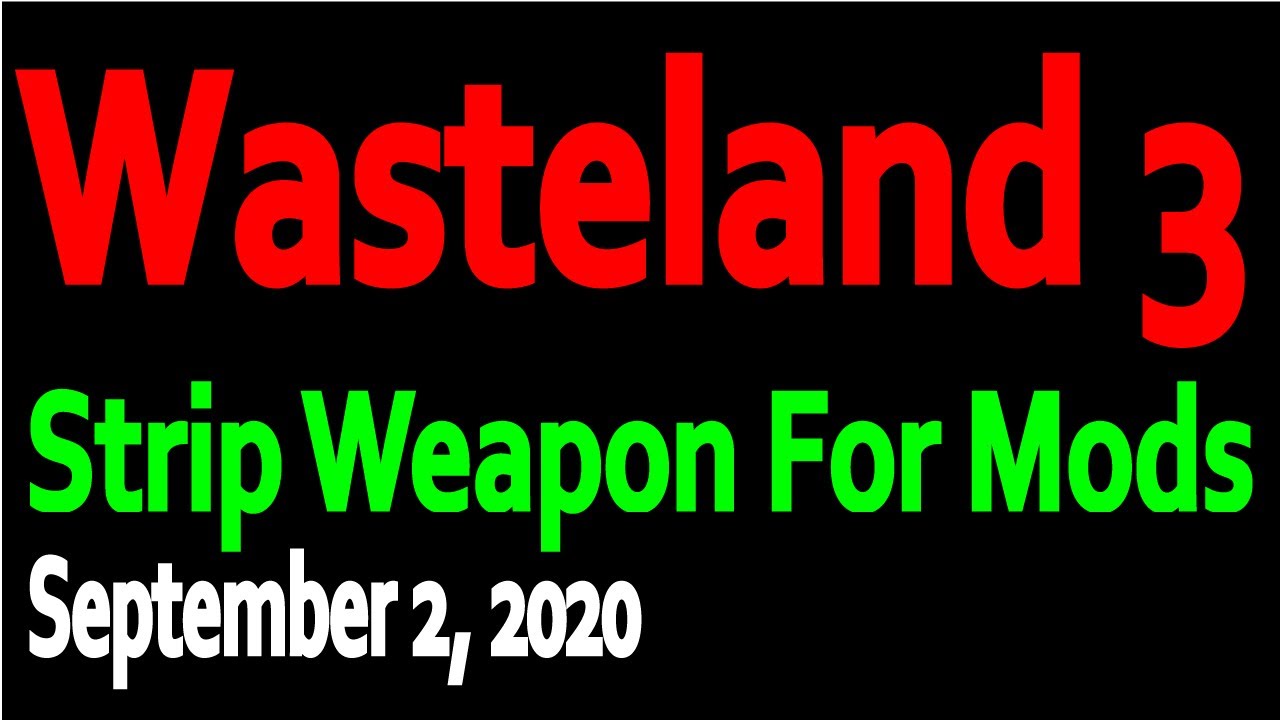 WASTELAND 3: Strip Weapon For Mod (September 2, 2020)