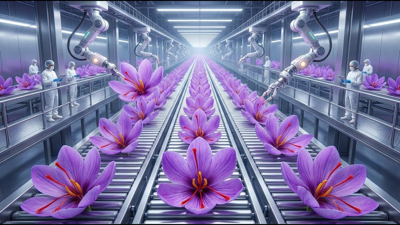 World's Largest $10,000/kg Saffron Farm! The Entire Process is UNBELIEVABLE!