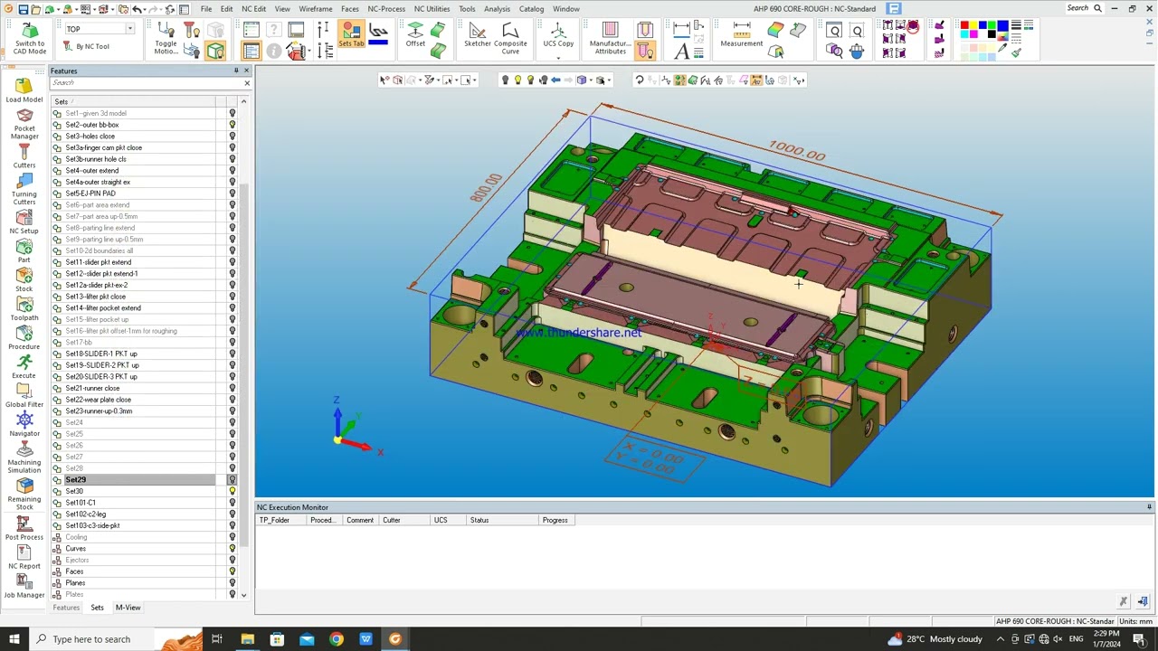 CIMATRON NC SETUP SHEET......NC REPORT AUTOMATICALLY GENERATE