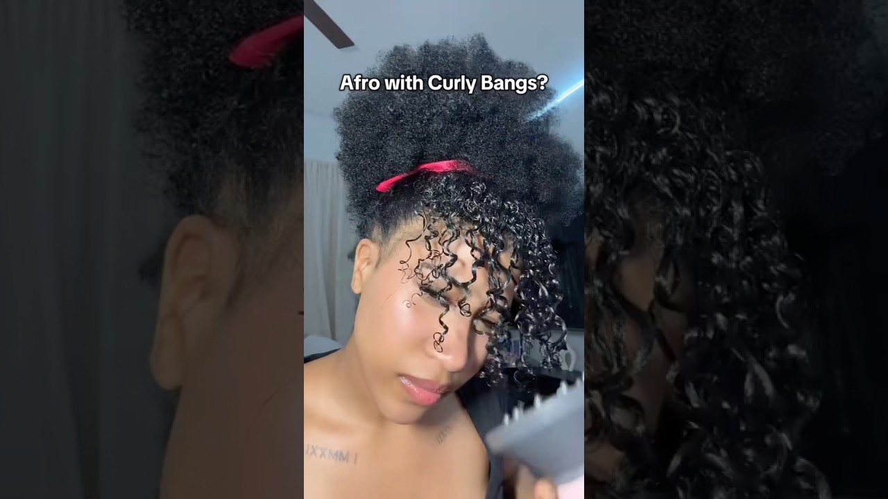 Can I do an Afro with Curly Bangs? 🤔#curlyhair #afro  #hair