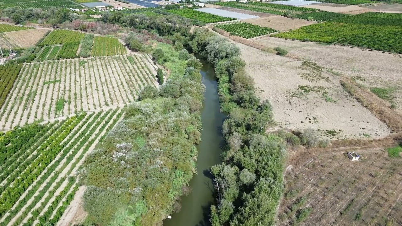 Sorvolo fiume Agri tra Policoro e Scanzano, colorazione anomala dell'acqua, settembre 2025