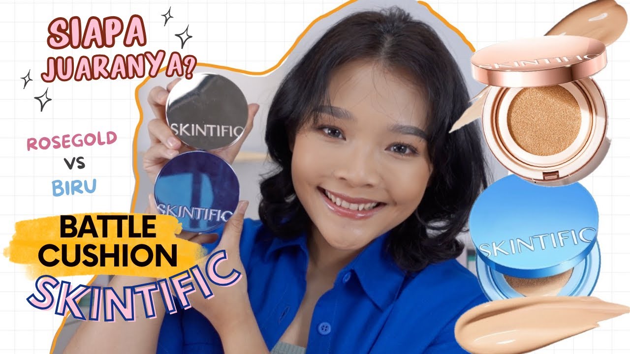 BATTLE 2 CUSHION SKINTIFIC : ROSE GOLD VS BIRU ,  BEDANYA APA? MANA LEBIH BAGUS? | RIRIEPRAMS