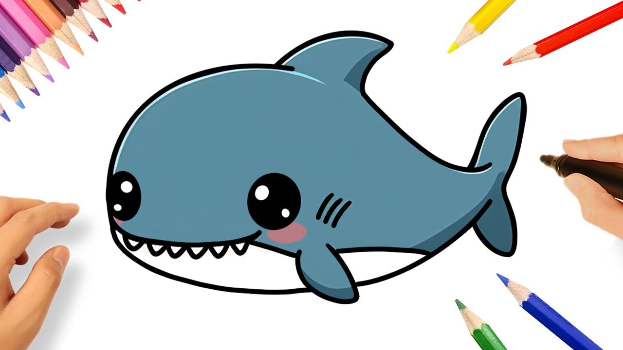 COMMENT DESSINER UN REQUIN KAWAII 🦈