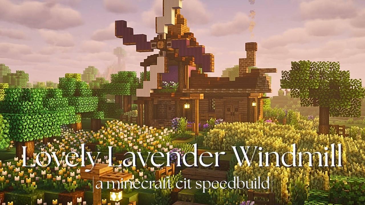 Lovely Lavender Windmill | Minecraft CIT Speedbuild