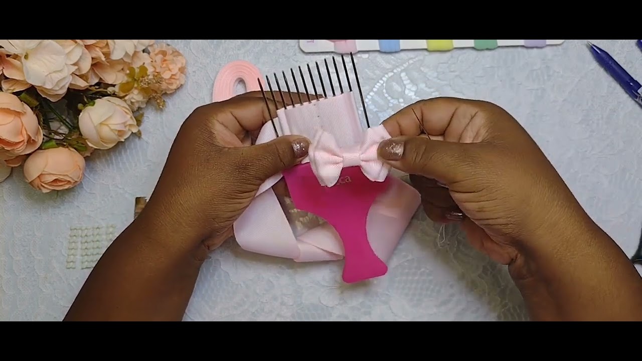 Laço Gravatinha Duplo no Pente Afro - Tutorial detalhado.