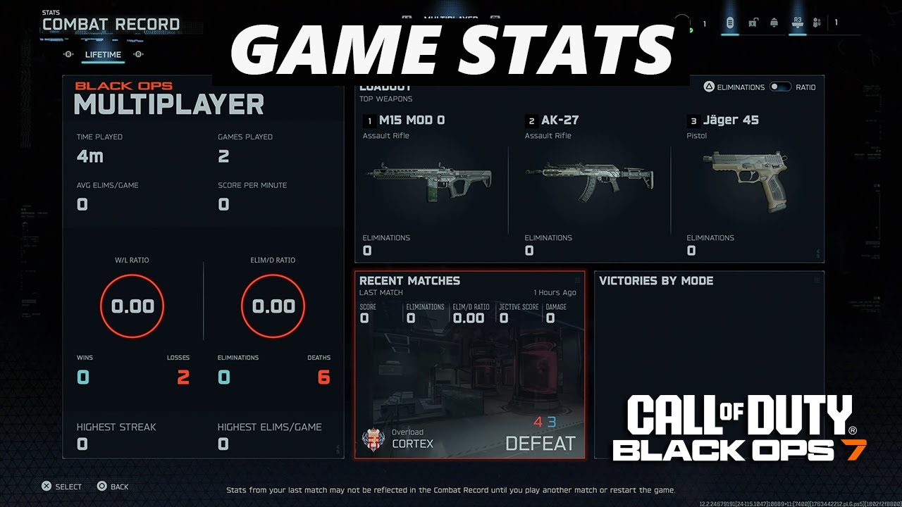 Как посмотреть игровую статистику в Call Of Duty Black Ops 7