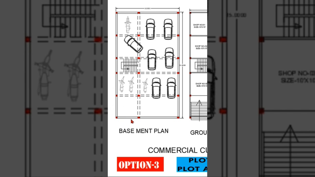 План подвала Гар ка Накша, коммерческий план, участок 30x50, план четырех этажей.